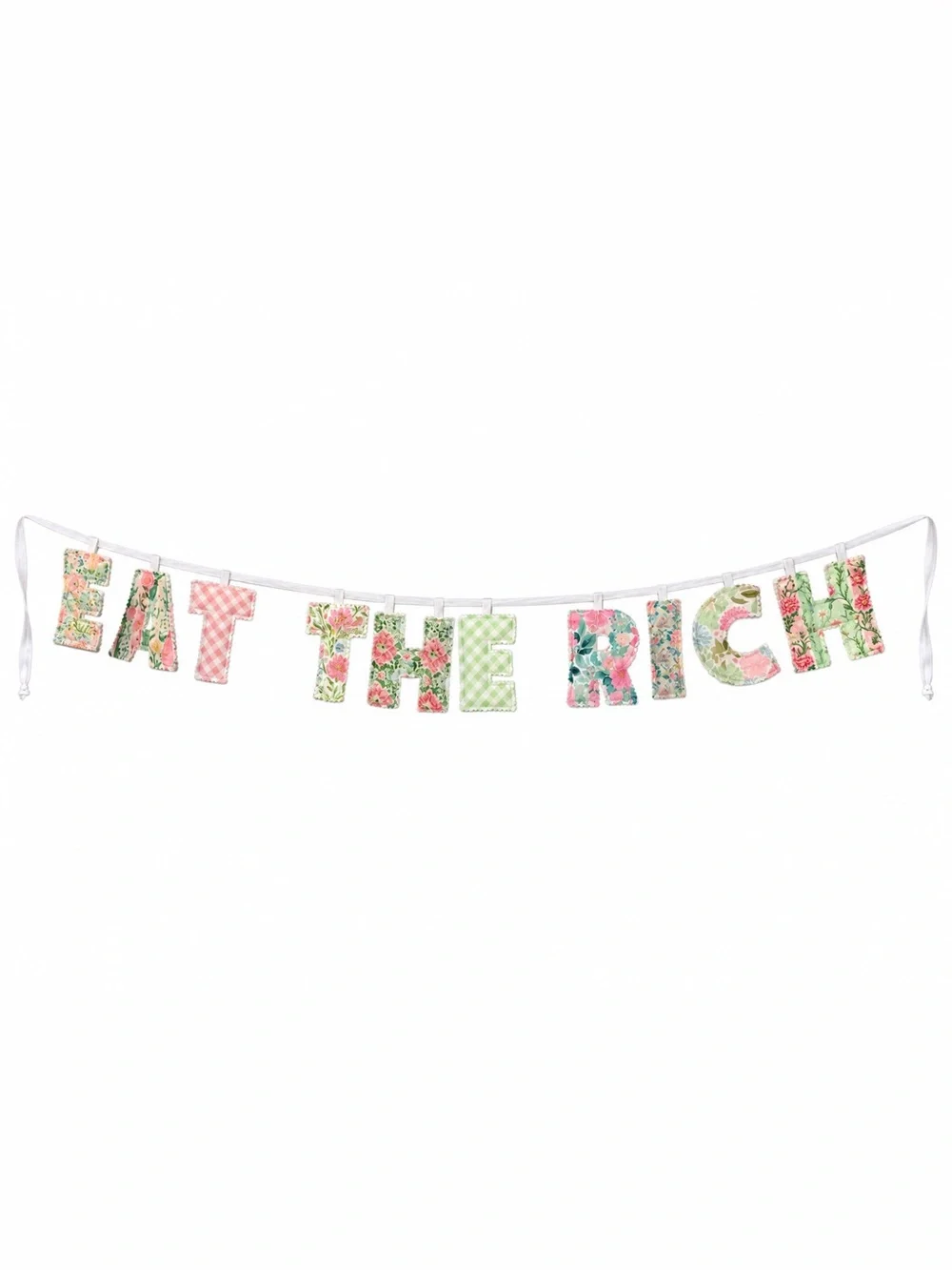 Floral 'EAT THE RICH' Banner - Multicolor